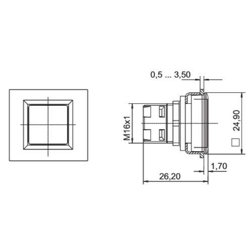 Rafi 1.30.090.001/1300 Illuminated Pushbutton